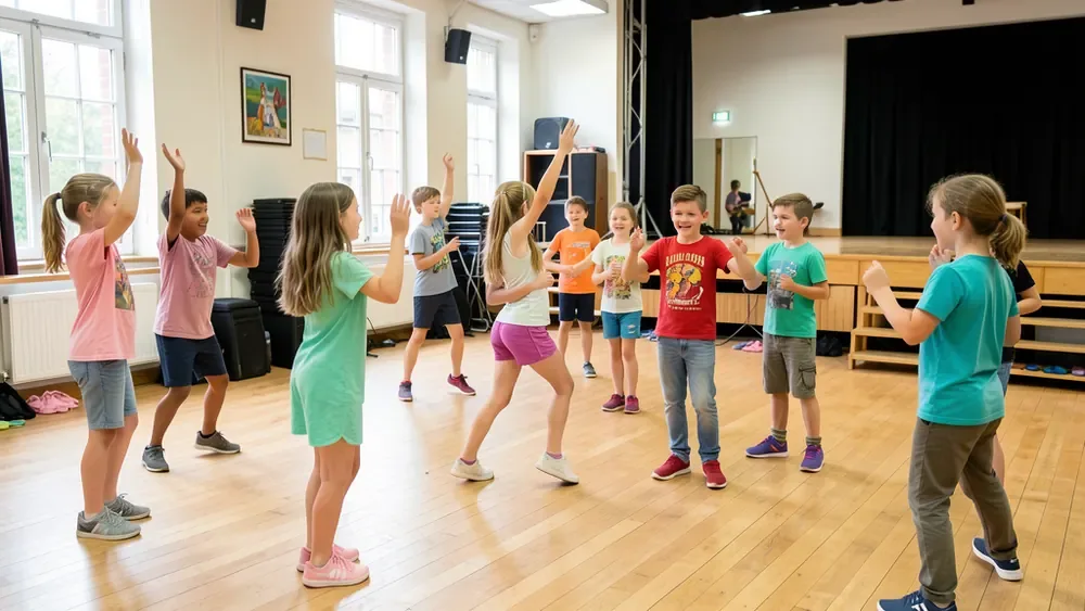 Children taking part in a St Albans performing arts summer workshop